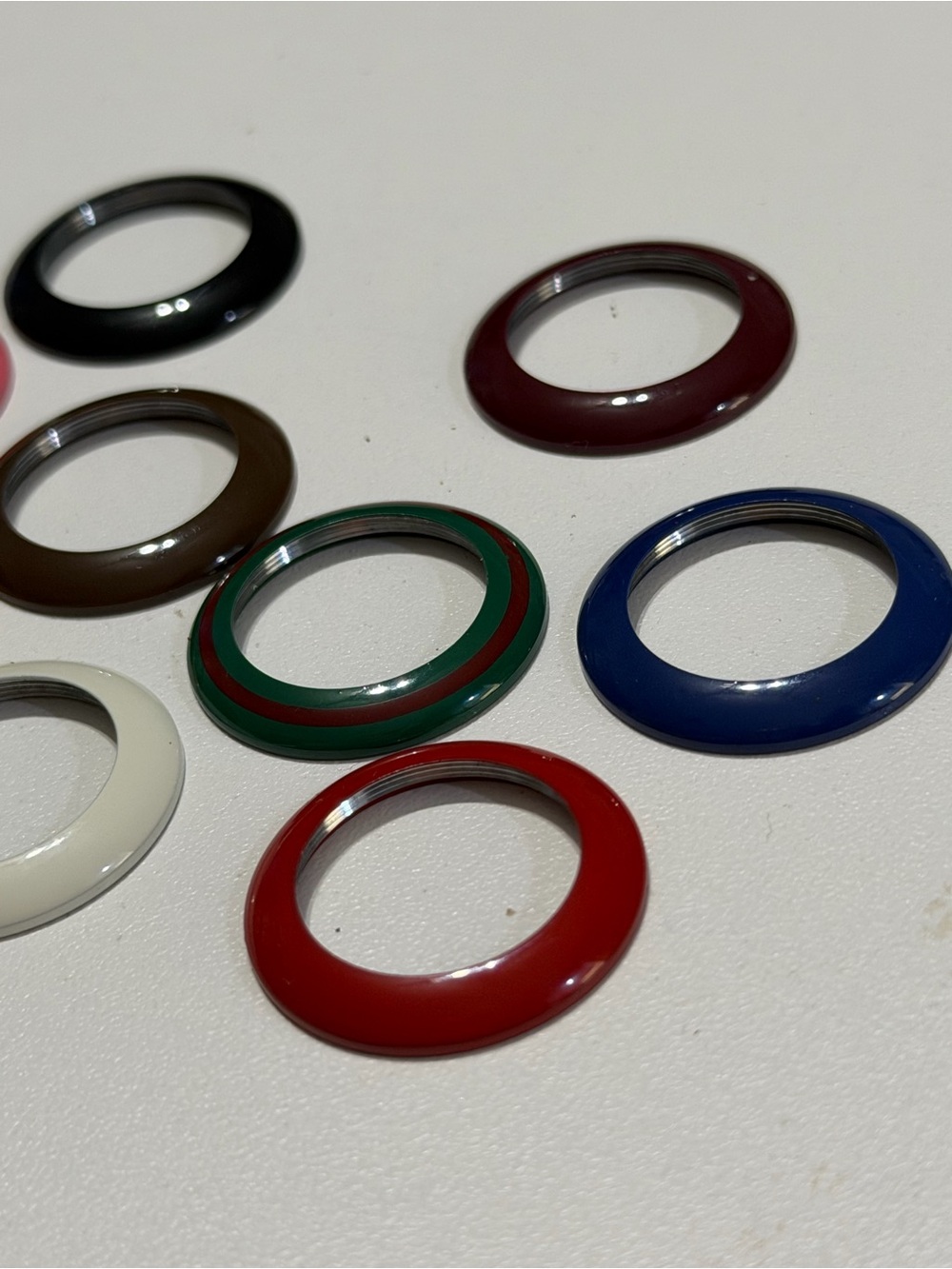 Gucci Vintage Gold Bangle Watch with Light Blue Interchangeable Bezel - Picture 7 of 8